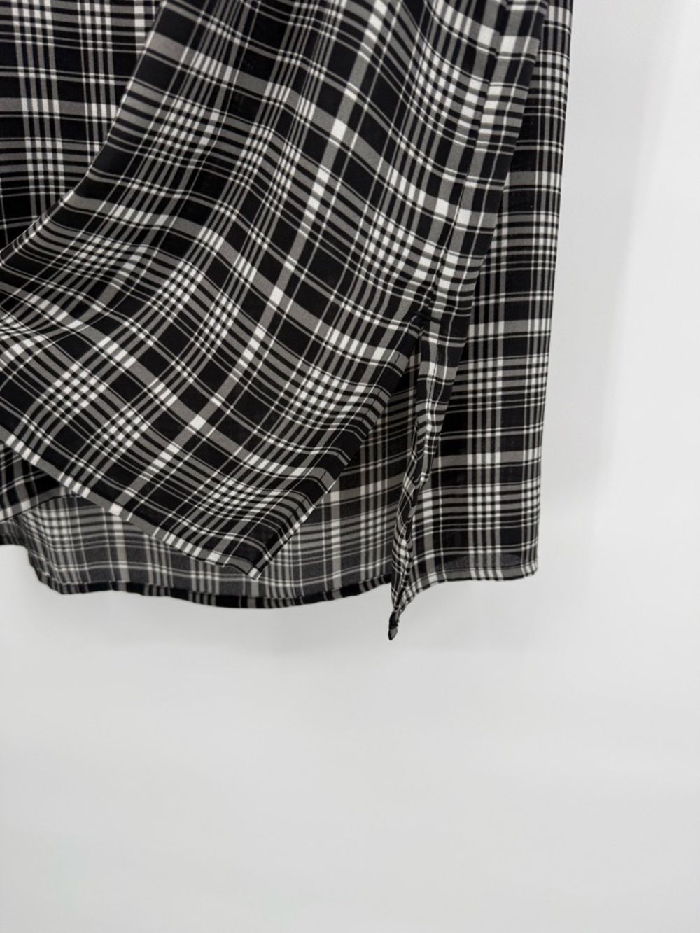 LOFT Plaid Sleeveless Blouse Mock Neck Zip Back Career Chic Preppy Chiffon Large - Picture 4 of 12